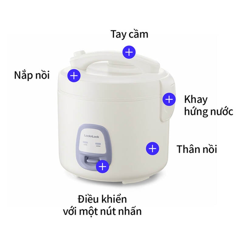 LocknLock electric rice cooker 220V, 50Hz, 700W, 1.8L - Ivory - EJR462IVY, , large image number null